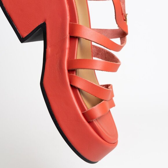 Ganni Red Platform Sandals - Picture 9 of 16